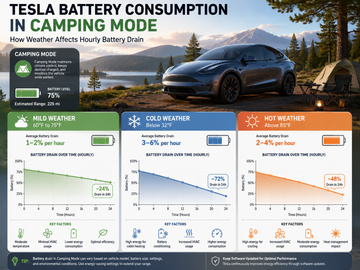 How Much Battery Does Tesla's Camping Mode Drain Per Hour?